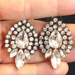 Crystal Statement EARRINGS, CRYSTAL POST BRIDAL #105